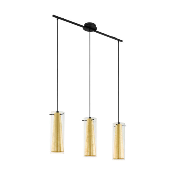 Lustra EGLO PINTO GOLD 97652 - E27 3X40W - Sticla - Negru