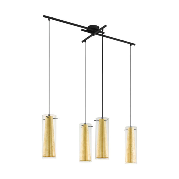 Lustra EGLO PINTO GOLD 97653 - E27 4X40W - Sticla - Negru