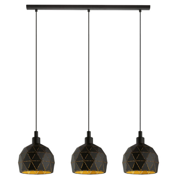 Lustra EGLO ROCCAFORTE 97846 - E14 3X40W - Otel - Auriu - Negru