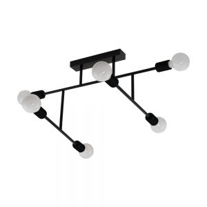 Plafoniera EGLO BELSIANA 98034 - E27 6X40W - Otel - Negru