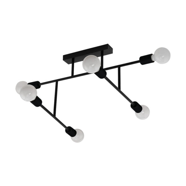 Plafoniera EGLO BELSIANA 98034 - E27 6X40W - Otel - Negru