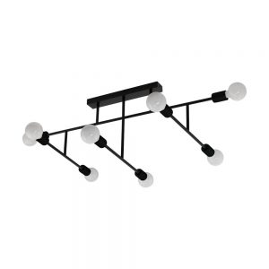 Plafoniera EGLO BELSIANA 98035 - E27 8X40W - Otel - Negru
