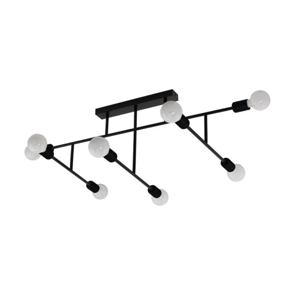 Plafoniera EGLO BELSIANA 98035 - E27 8X40W - Otel - Negru