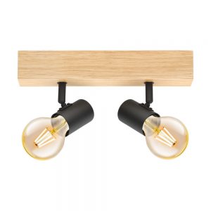 Plafoniera vintage EGLO TOWNSHEND 3 98112 - E27 2X60W - Lemn - Negru - Maro
