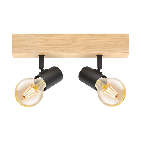 Plafoniera vintage EGLO TOWNSHEND 3 98112 - E27 2X60W - Lemn - Negru - Maro