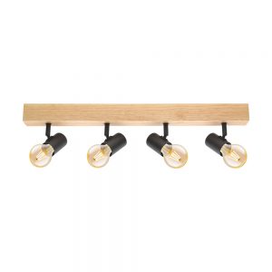 Plafoniera vintage EGLO TOWNSHEND 3 98114 - E27 4X60W - Lemn - Negru - Maro