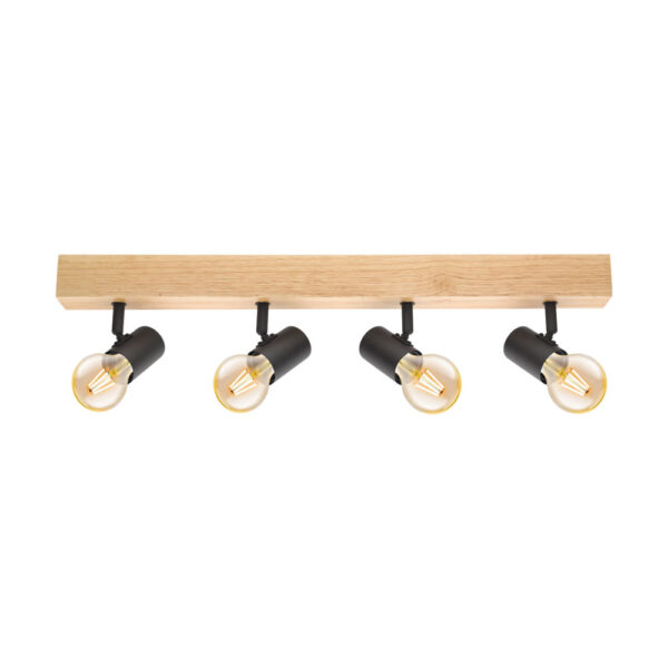 Plafoniera vintage EGLO TOWNSHEND 3 98114 - E27 4X60W - Lemn - Negru - Maro