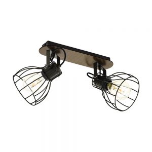 Plafoniera EGLO SAMBATELLO 98135 - E27 2X40W - Lemn - Argintiu
