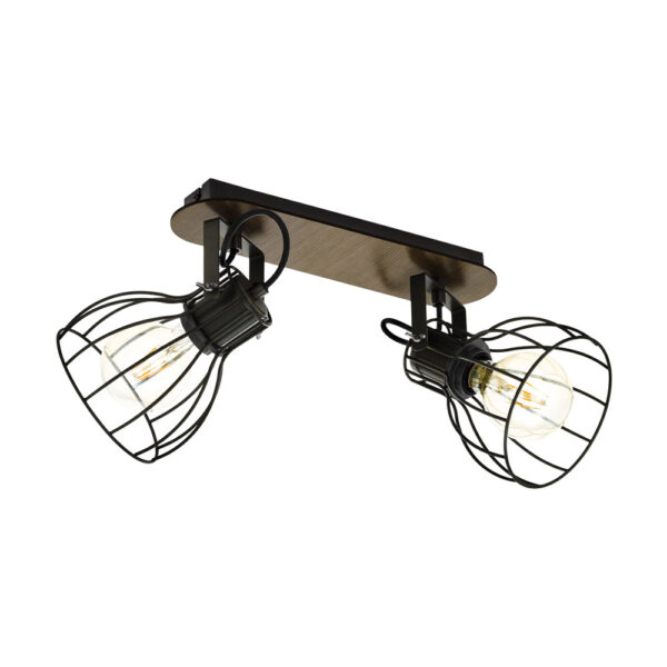 Plafoniera EGLO SAMBATELLO 98135 - E27 2X40W - Lemn - Argintiu