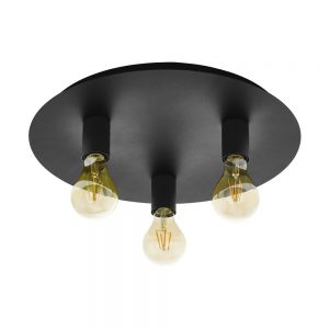 Plafoniera EGLO PASSANO 1 98156 - E27 3X60W D450mm - Otel - Negru