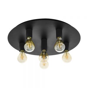 Plafoniera EGLO PASSANO 1 98157 - E27 6X60W D550mm - Otel - Negru