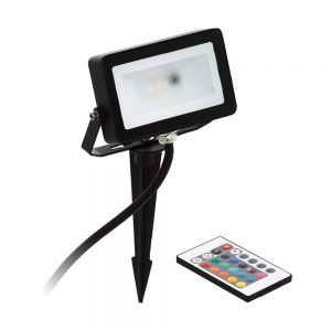 Proiector exterior cu telecomanda EGLO FAEDO 4 98185 - LED RGB+WW 10W 700lm 3000K IP44 - Negru