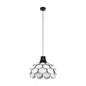 Pendul EGLO MORALES 98316 - E27 1X60W D495mm - Negru - Alb
