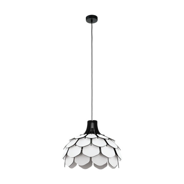 Pendul EGLO MORALES 98316 - E27 1X60W D495mm - Negru - Alb