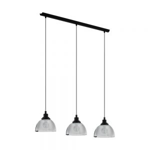 Lustra EGLO BELESER 98384 - E27 3X60W - Sticla aburita - Negru