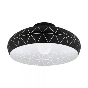 Plafoniera EGLO RAMON 1 98466 - E27 1X28W D400mm - Otel - Alb - Negru