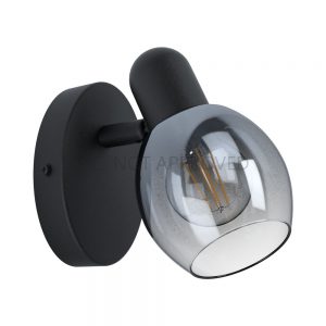 Aplica EGLO POLLICA 98624 - E14 1X10W - Sticla aburita - Negru