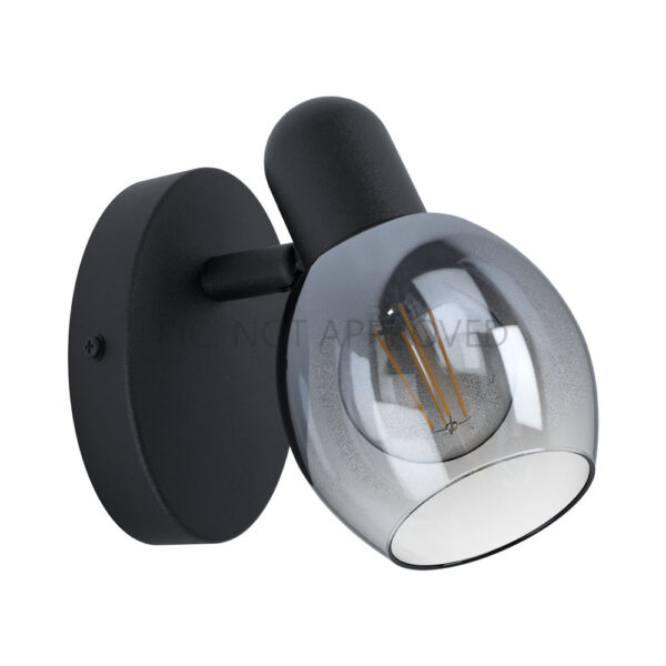 Aplica EGLO POLLICA 98624 - E14 1X10W - Sticla aburita - Negru
