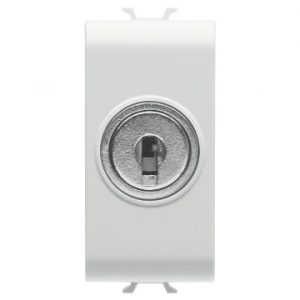 Gewiss Chorus Intrerupator Cap Scara 1M 1P 10Ax + Key, Alb GW10054