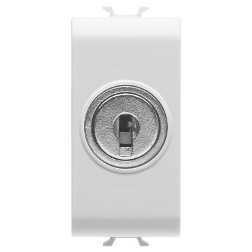 Gewiss Chorus Intrerupator Cap Scara 1M 1P 10Ax + Key, Alb GW10054