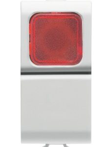 Gewiss Chorus Buton Cu Revenire, 1M 1P No 16A Rosu Lamp, Alb GW10143