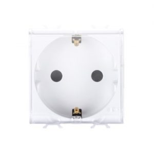 Gewiss Chorus Priza Schuko 2M 2P+E 16A Cu Capac Alba GW10242