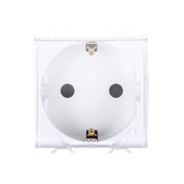 Gewiss Chorus Priza Schuko 2M 2P+E 16A Cu Capac Alba GW10242