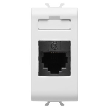 Gewiss Chorus Priza Telefon Rj11 Dublu 1M Alb GW10403