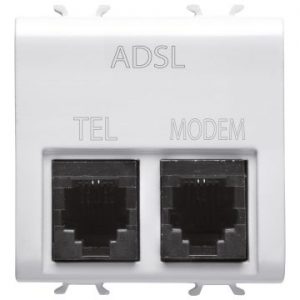Gewiss Chorus Dublu Rj11 Connector+Adsl Filter Ch/Wh GW10410
