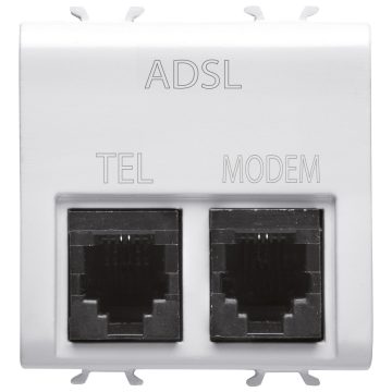 Gewiss Chorus Dublu Rj11 Connector+Adsl Filter Ch/Wh GW10410