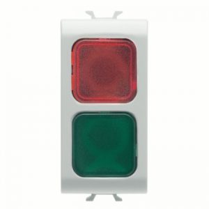 Gewiss Chorus Dublu Rosu/Green Indicator Lamp, Alb GW10629