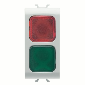Gewiss Chorus Dublu Rosu/Green Indicator Lamp, Alb GW10629