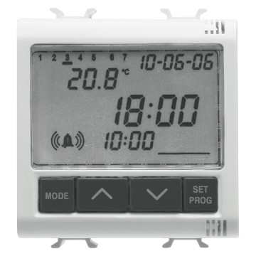 Gewiss Chorus Clock-Alarm-Thermometer 2M Alb GW10708