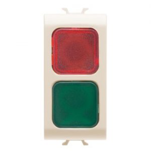 Gewiss Chorus Dublu Rosu/Green Indicator Lamp, Ivory GW11629