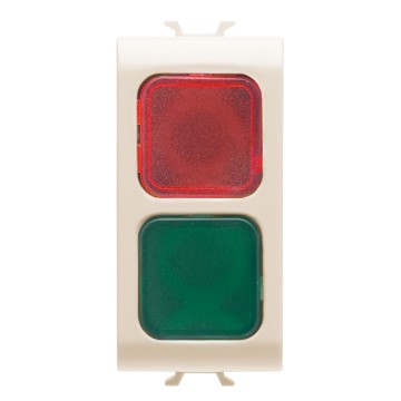 Gewiss Chorus Dublu Rosu/Green Indicator Lamp, Ivory GW11629