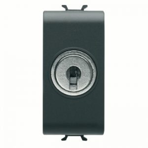 Gewiss Chorus Intrerupator Cap Scara 1M 1P 10Ax+Key, Black GW12054