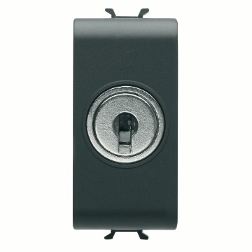 Gewiss Chorus Intrerupator Cap Scara 1M 1P 10Ax+Key, Black GW12054