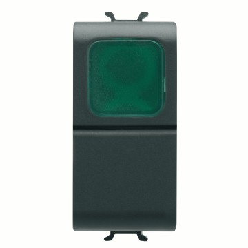Gewiss Chorus Buton Cu Revenire 1M 1P No 16A Green Lamp, Black GW12142