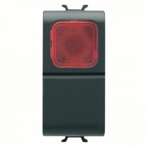 Gewiss Chorus Buton Cu Revenire 1M 1P No 16A Rosu Lamp, Black GW12143