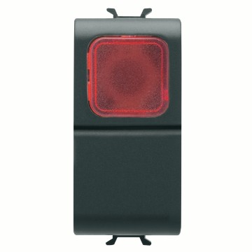 Gewiss Chorus Buton Cu Revenire 1M 1P No 16A Rosu Lamp, Black GW12143