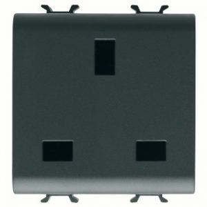 Gewiss Chorus Priza 2M 2P+E 13A Uk Standard Black GW12296