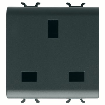 Gewiss Chorus Priza 2M 2P+E 13A Uk Standard Black GW12296