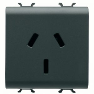 Gewiss Chorus Priza 2M 2P+E 10A Arg Standard Black GW12301