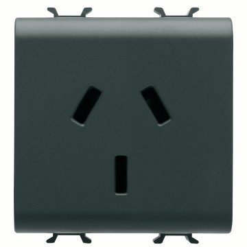 Gewiss Chorus Priza 2M 2P+E 10A Aus Standard Black GW12306