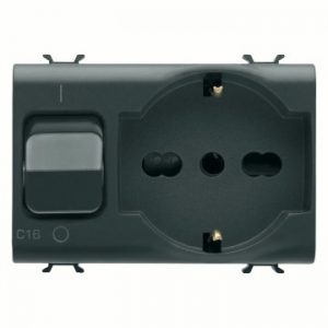 Gewiss Chorus In.Lock P40 S.Outlet+ Siguranta Automata 1P+N 16A-3M B. GW12312