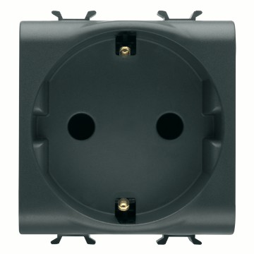 Gewiss Chorus Sock. 2M 2P+E 16A+Terminal Spa.St.Black GW12341