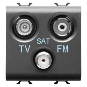 Gewiss Chorus Priza Tv+Fm+Sat Priza 2M Black GW12382