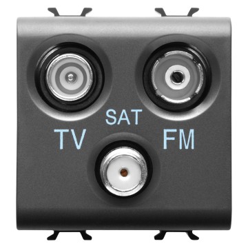 Gewiss Chorus Priza Tv+Fm+Sat Priza 2M Black GW12382