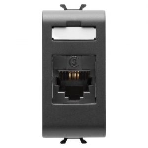 Gewiss Chorus Priza Telefon Rj11 In-Out 1M Black GW12402