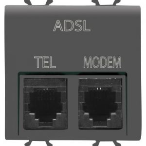 Gewiss Chorus Rj11 Dublu Connector+Adsl Filter Ch/Bk GW12410